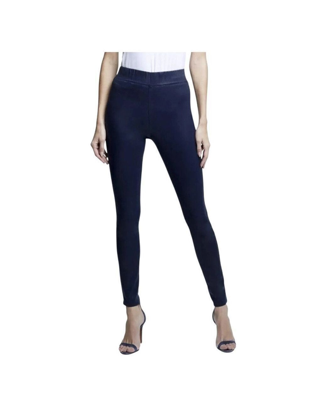 L'Agence Rochelle High Rise Pull On Stargazer Coated Jeans In Navy Sz XS